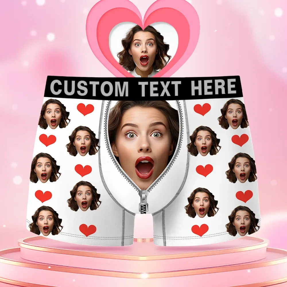 Custom Face Men's Boxer Funny Face Gift For Boyfriend Style Underwear