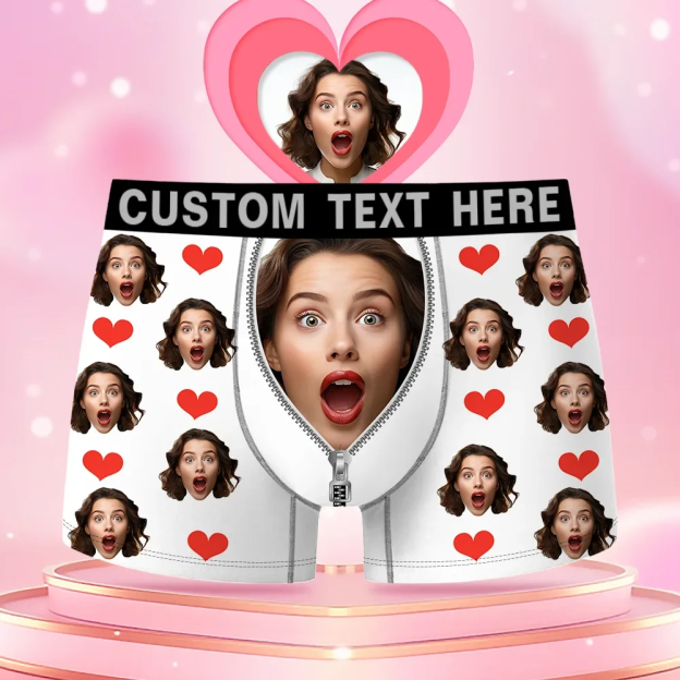 Custom Face Men's Boxer Funny Face Gift For Boyfriend Style Underwear