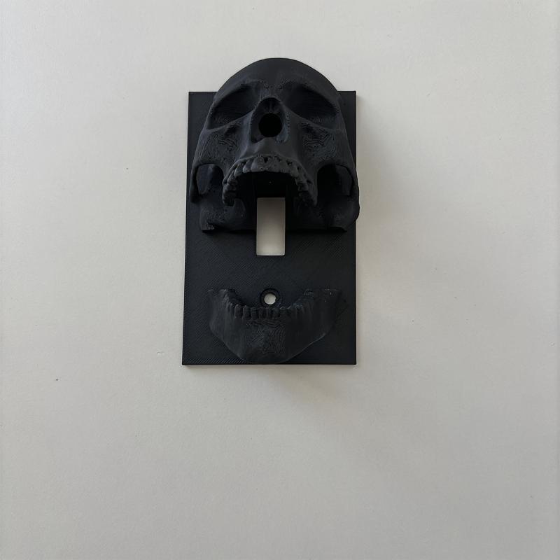 3D Printed Black Skull Switch Plate