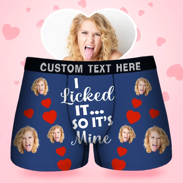 Custom Face Men's Boxer I Licked It Style Underwear