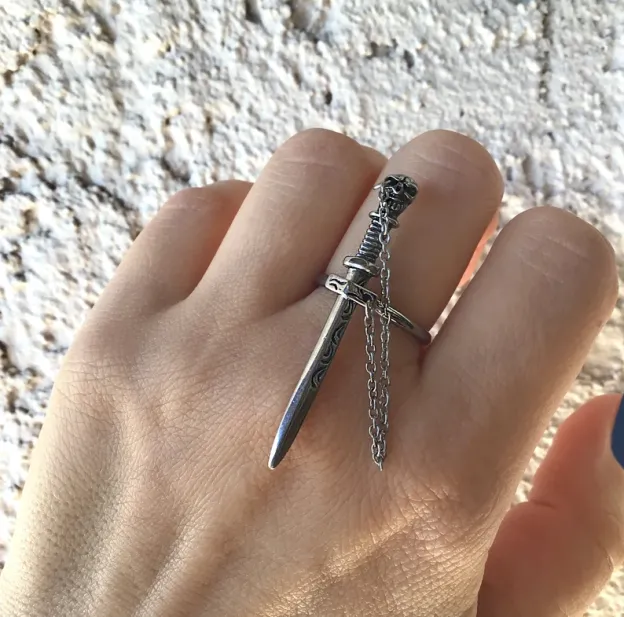 Stainless Steel Gothic Sword Ring