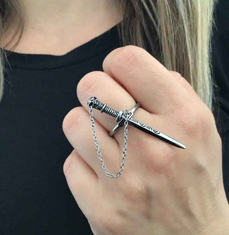 Stainless Steel Gothic Sword Ring
