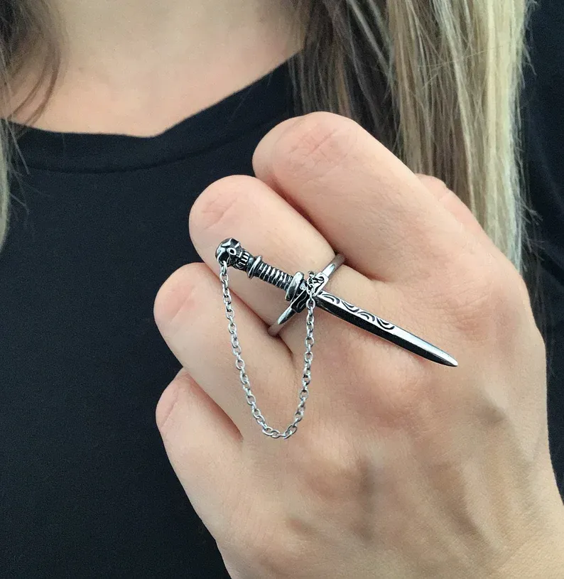 Stainless Steel Gothic Sword Ring