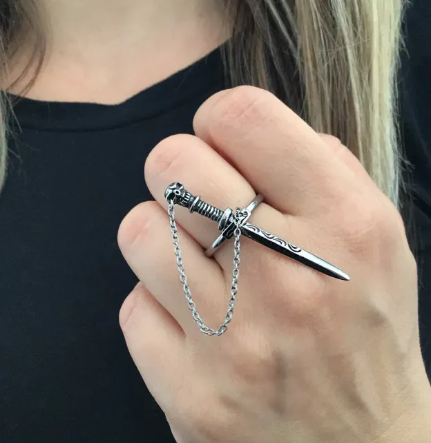 Stainless Steel Gothic Sword Ring