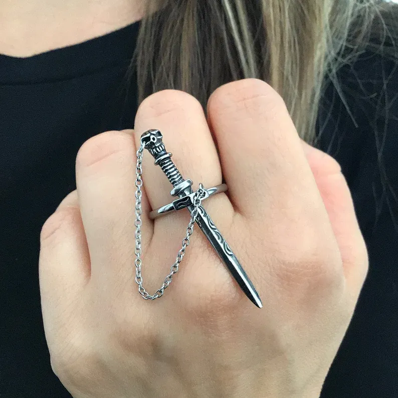 Stainless Steel Gothic Sword Ring