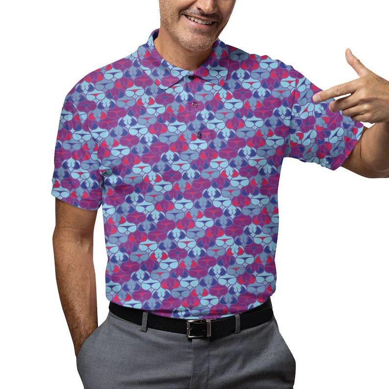 Fun Print Short Sleeve Golf Shirt