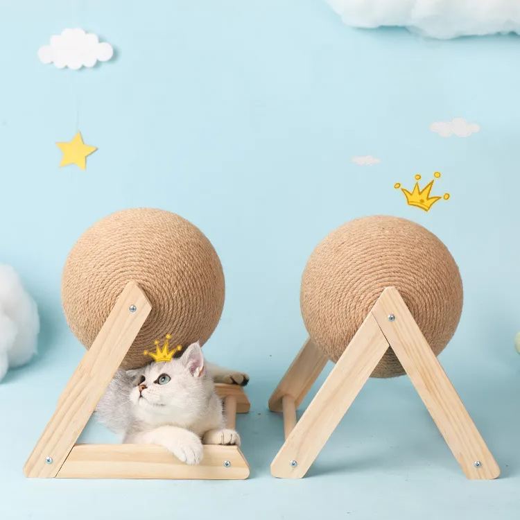 Cat scratching ball hand crank generator