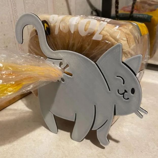 Cat Ass Bread Bag Tie Reusable Clip