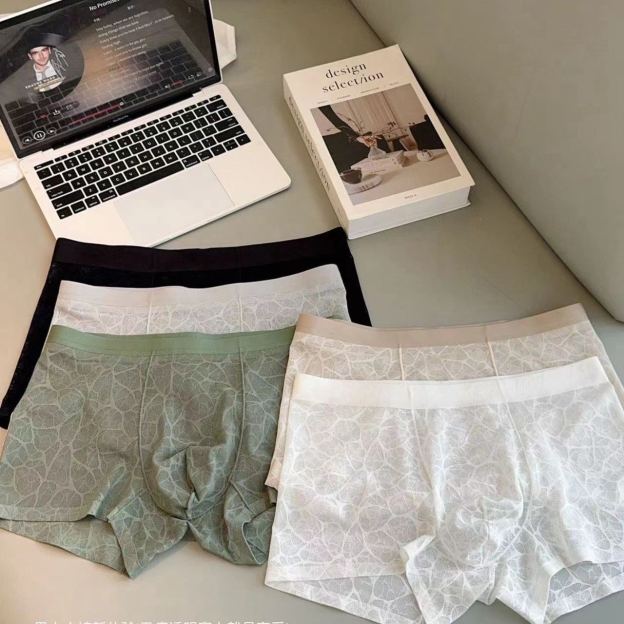 Lace Leopard Jacquard Sexy Men's Ice Silk Mesh Boxer Briefs