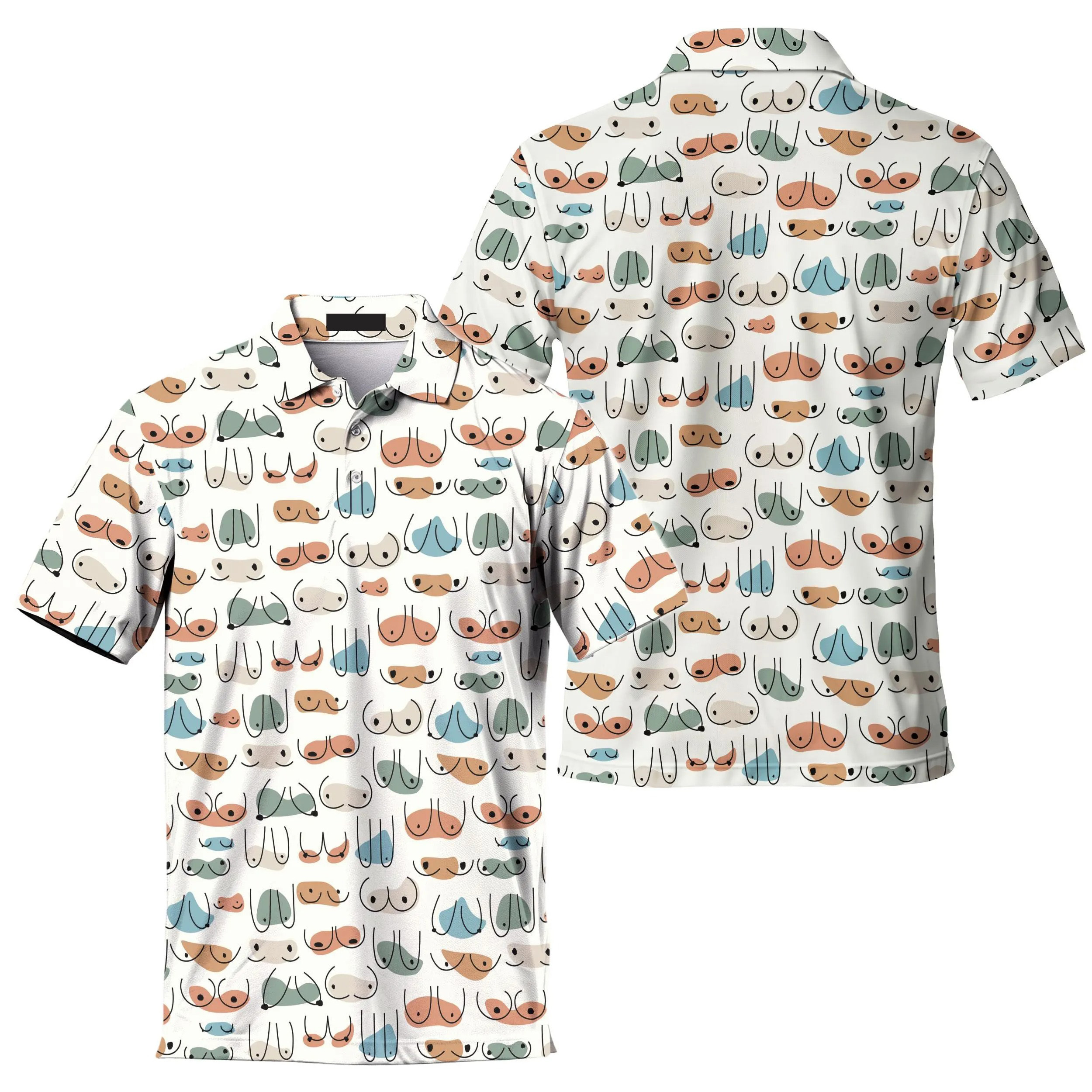 Men's and Women's Fun Pattern Polo Shirts