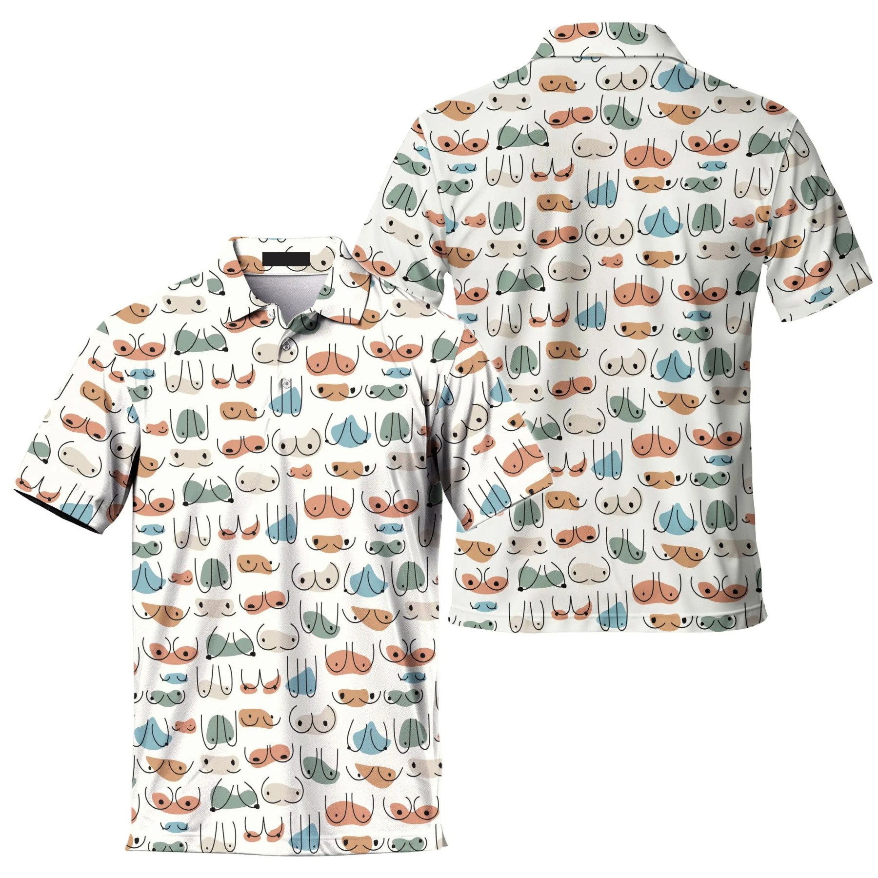 Men's and Women's Fun Pattern Polo Shirts