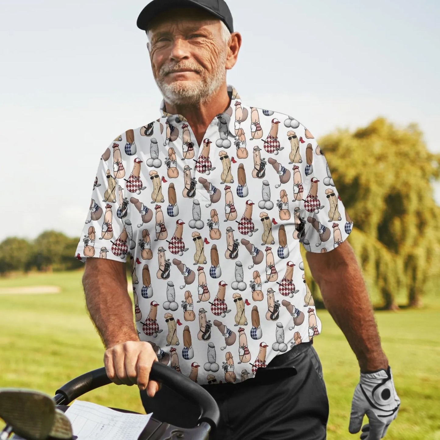 Men's and Women's Fun Pattern Polo Shirts