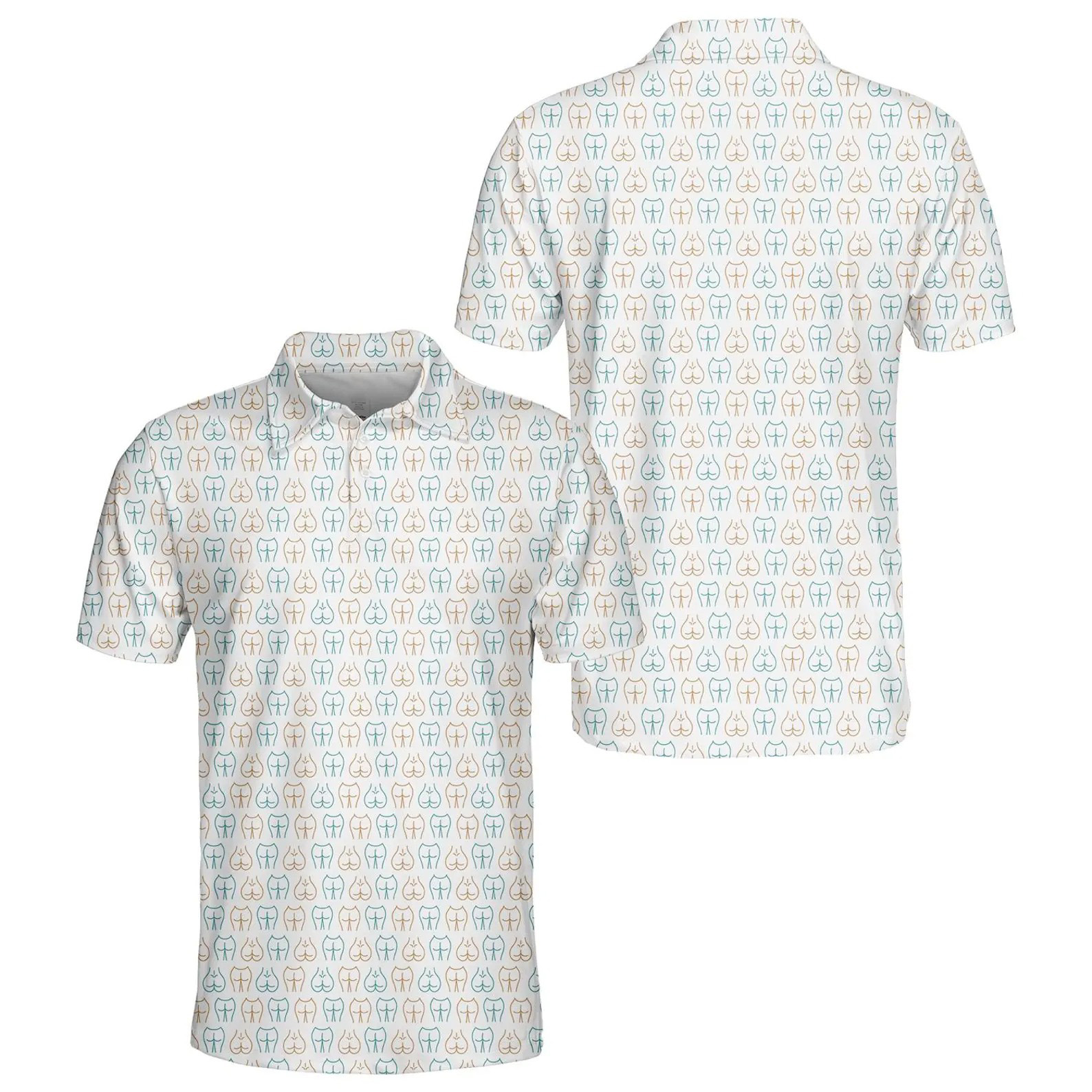 Men's and Women's Fun Pattern Polo Shirts