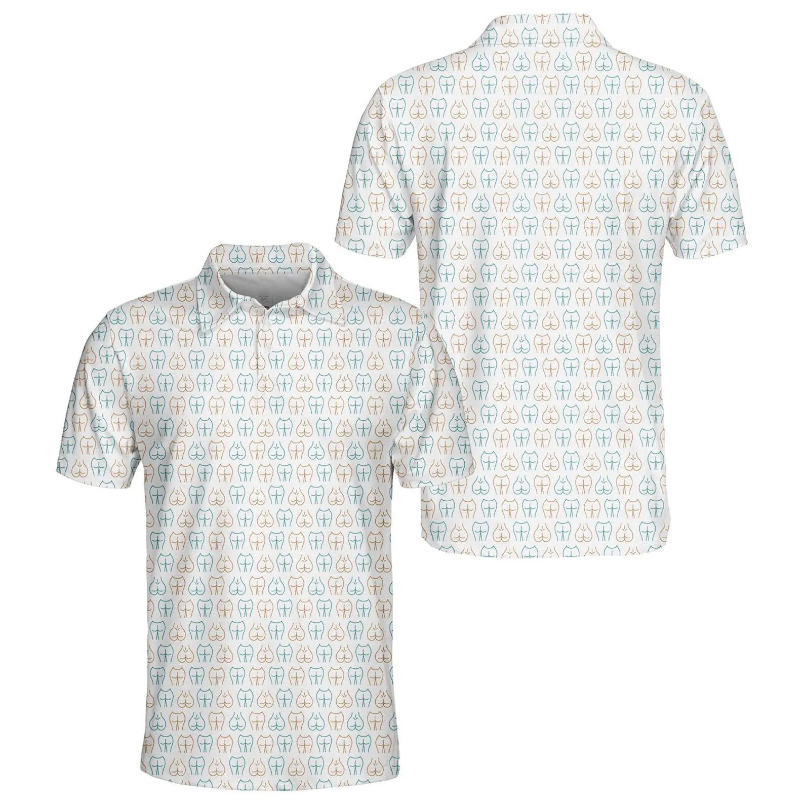 Men's and Women's Fun Pattern Polo Shirts