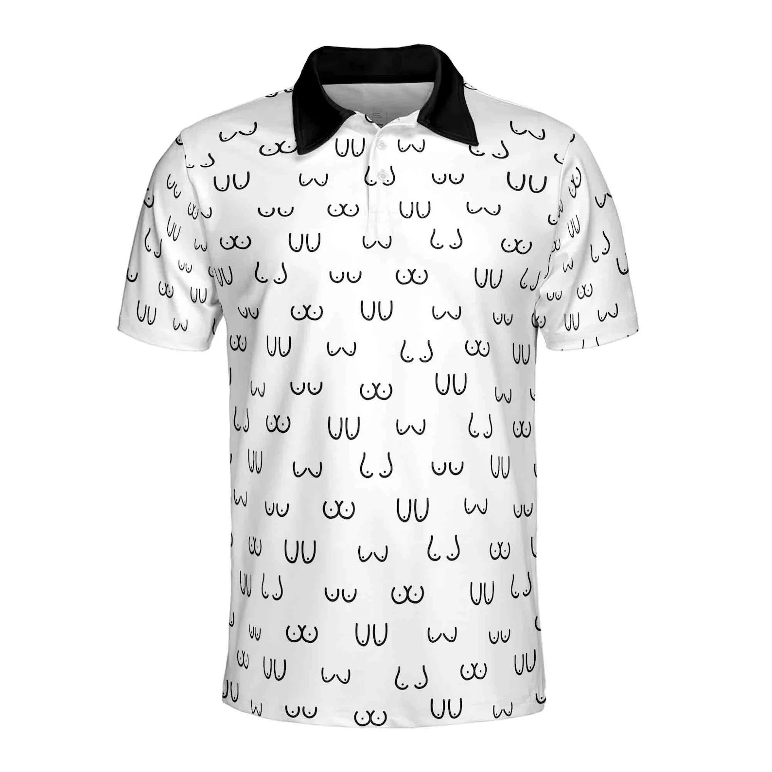 Funny Women's Chest Graffiti Men's Polo Shirt