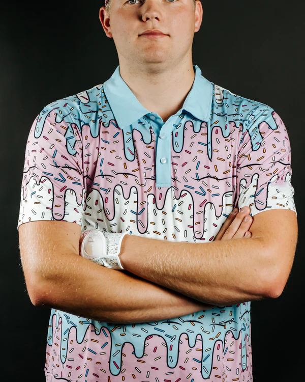 Men's Ice Cream Print Golf Polo Shirt