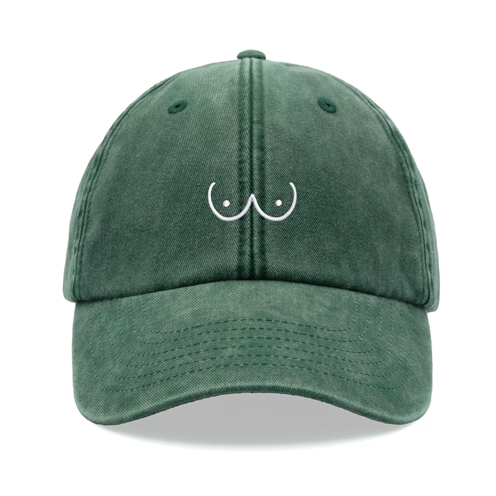 Chest Cartoon Baseball Cap Retro Washed Unisex