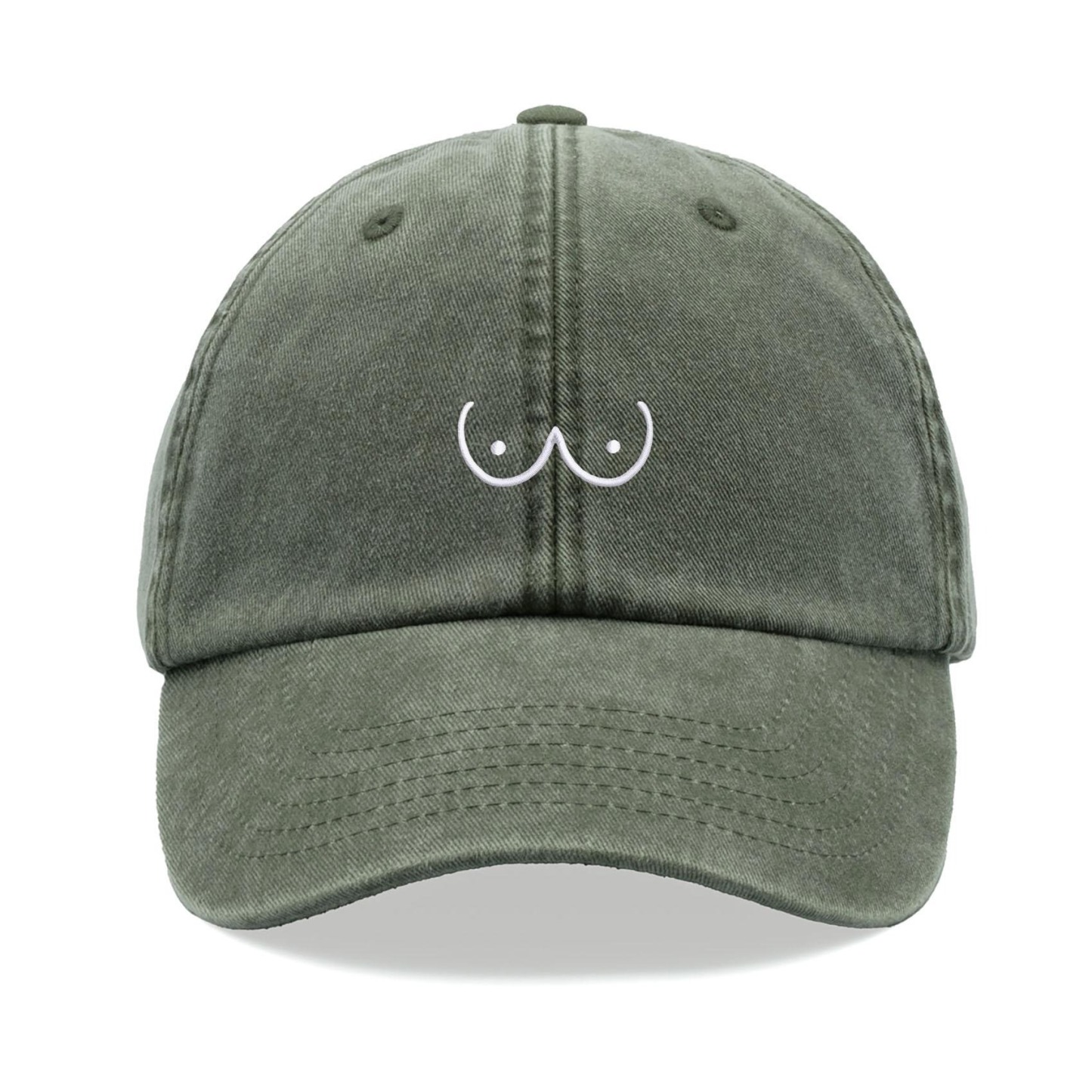 Chest Cartoon Baseball Cap Retro Washed Unisex