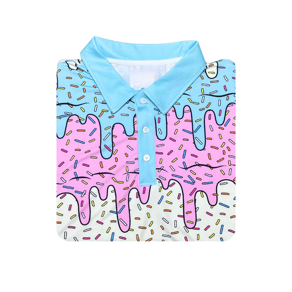 Men's Ice Cream Print Golf Polo Shirt