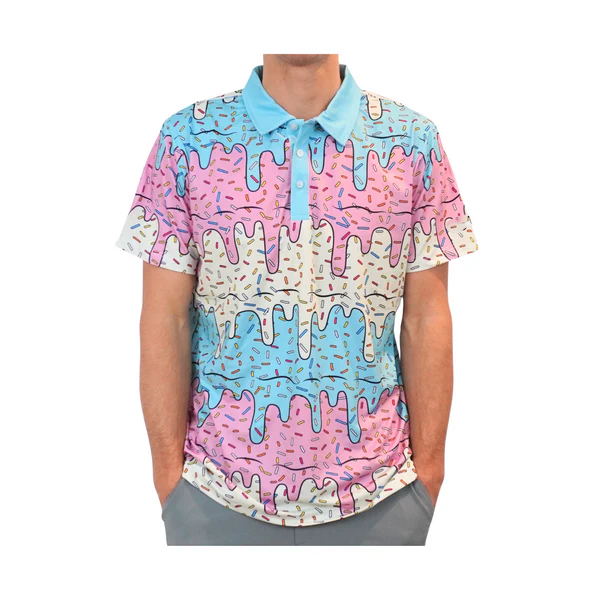 Men's Ice Cream Print Golf Polo Shirt