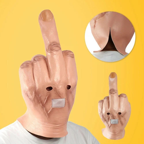Funny contempt middle finger full head mask