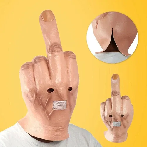 Funny contempt middle finger full head mask