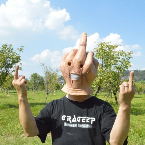 Funny contempt middle finger full head mask