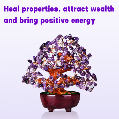 Feng Shui Amethyst Crystal Money Tree Wealth Blessing-futurecuex