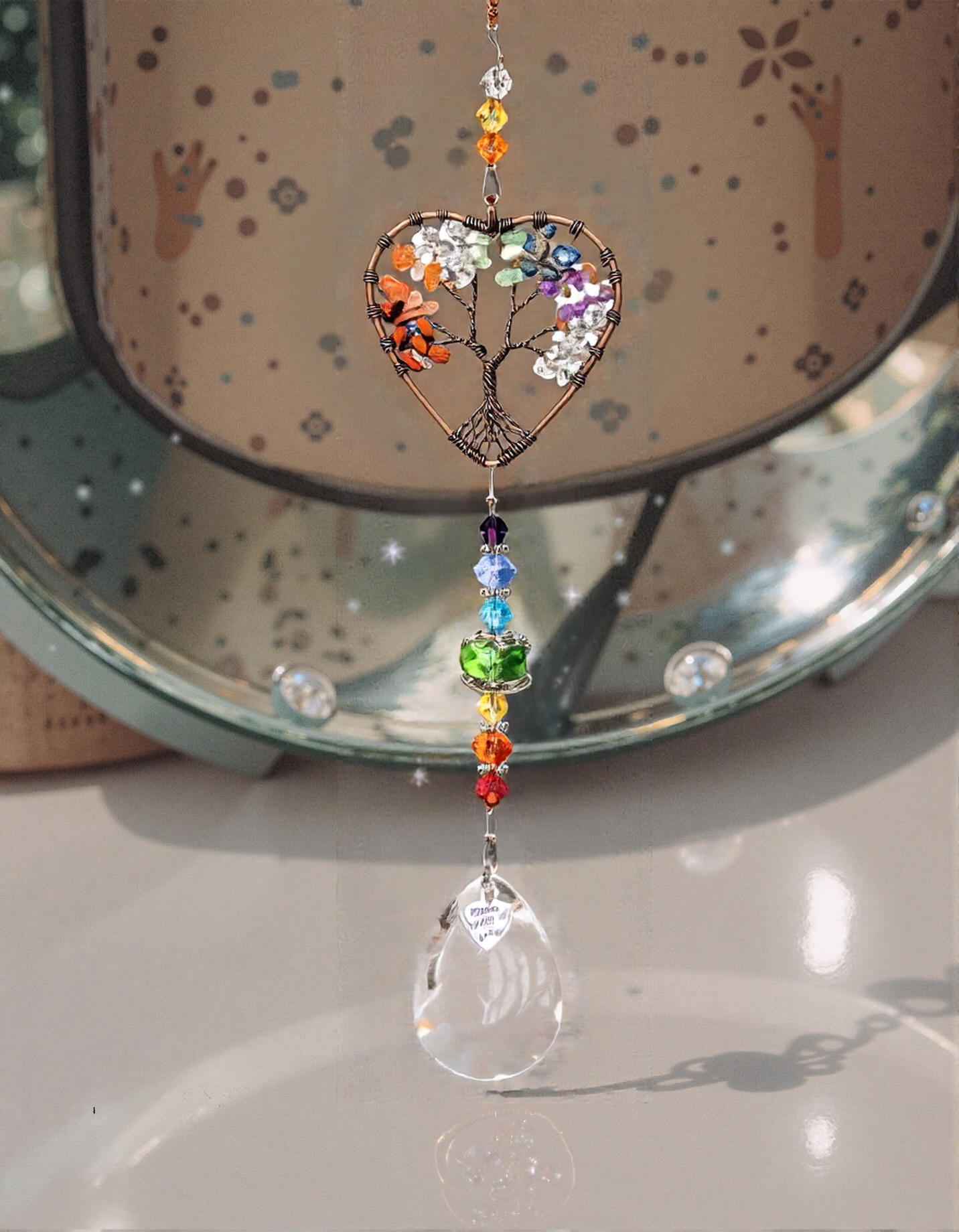 Seven-Color Crystal Tree Pendant-futurecuex