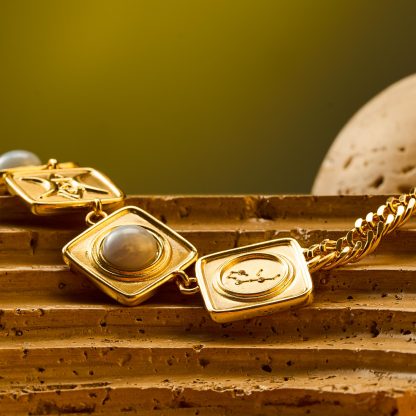 Adinkra Wealth Necklace for 12 Signs of the Zodiac-futurecuex