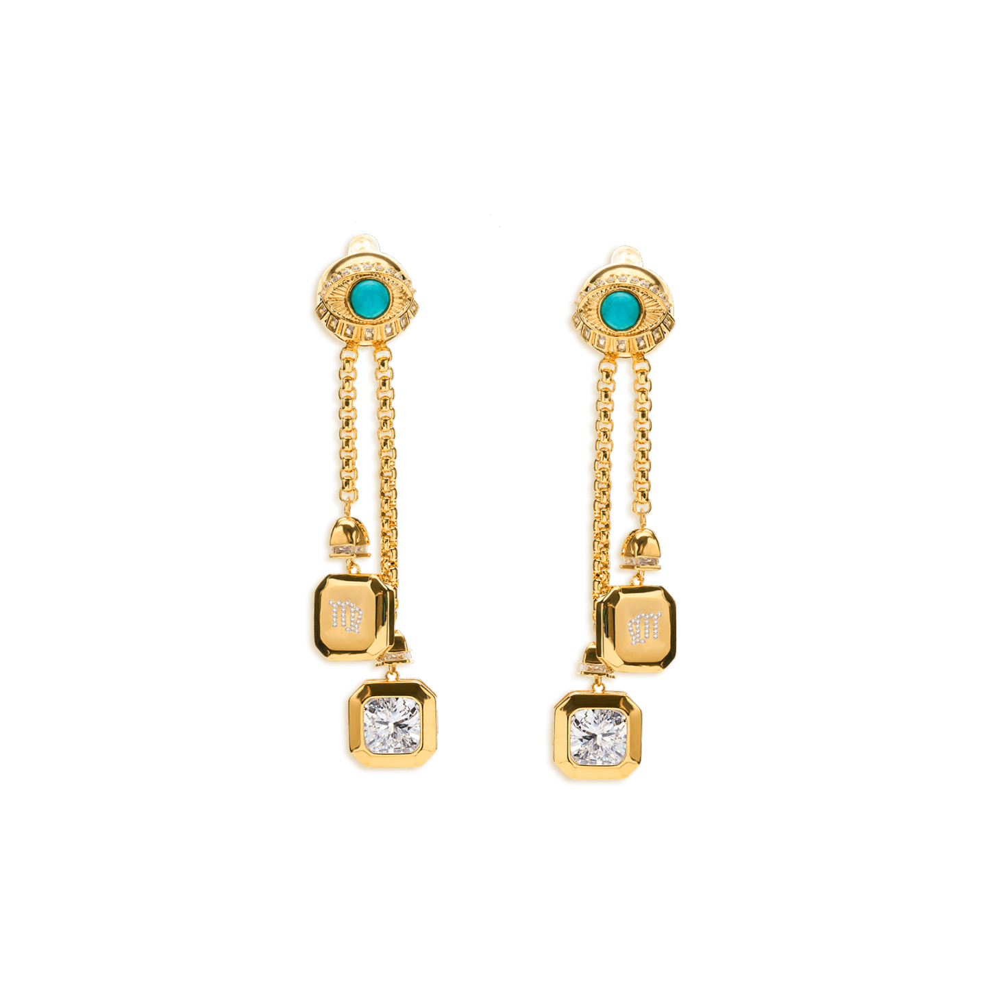 Evil eye Women's 12 Zodiac Signs of Fortune Earrings-futurecuex