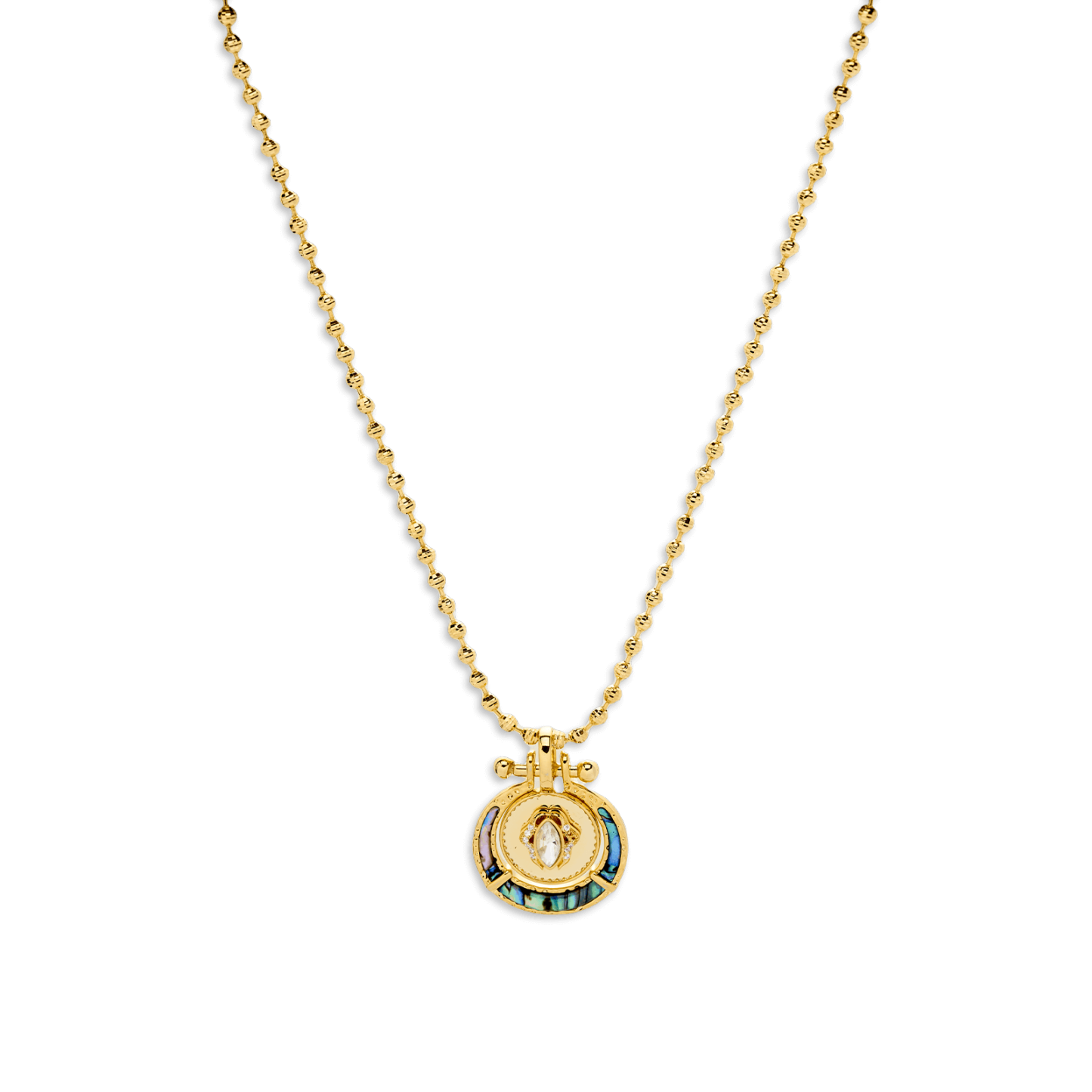 Four Leaf Clover and Moon Women's 12 Zodiac Signs Fortune Pendant Necklace