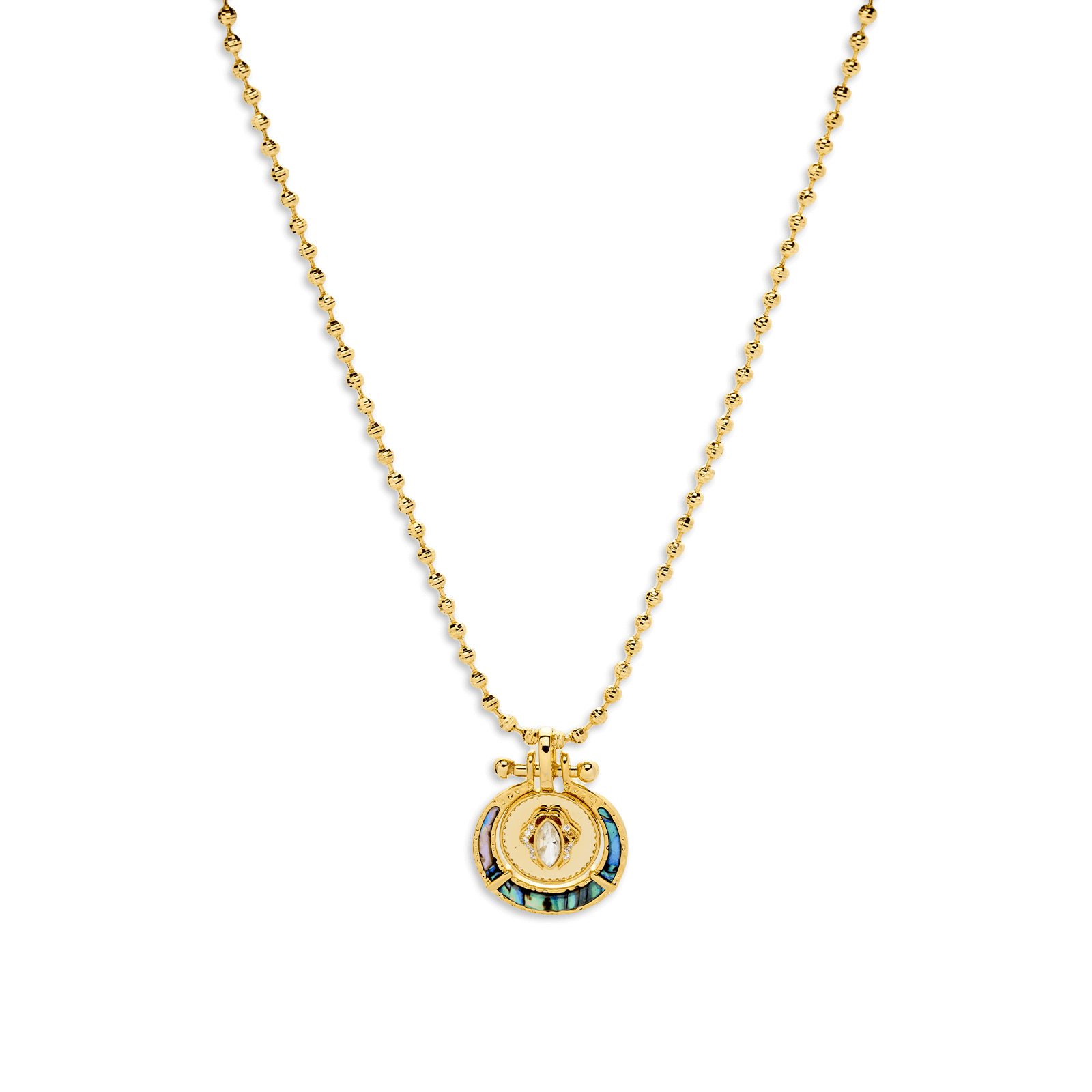 Four Leaf Clover and Moon Women's 12 Zodiac Signs Fortune Pendant Necklace