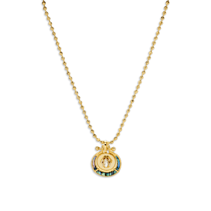 Four Leaf Clover and Moon Women's 12 Zodiac Signs Fortune Pendant Necklace