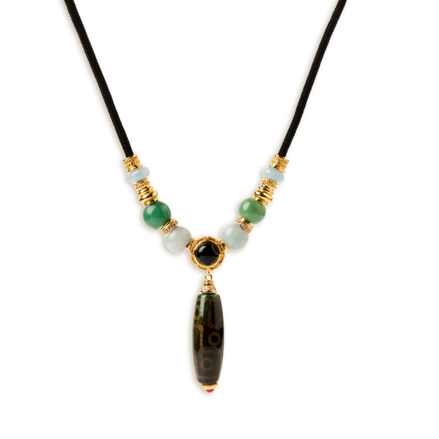 Nine Eyes Dzi Fortune Necklace
