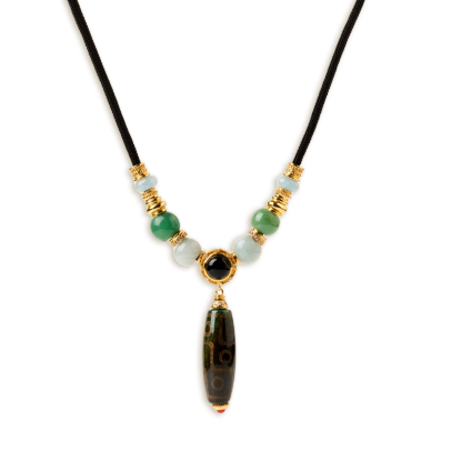 Nine Eyes Dzi Fortune Necklace