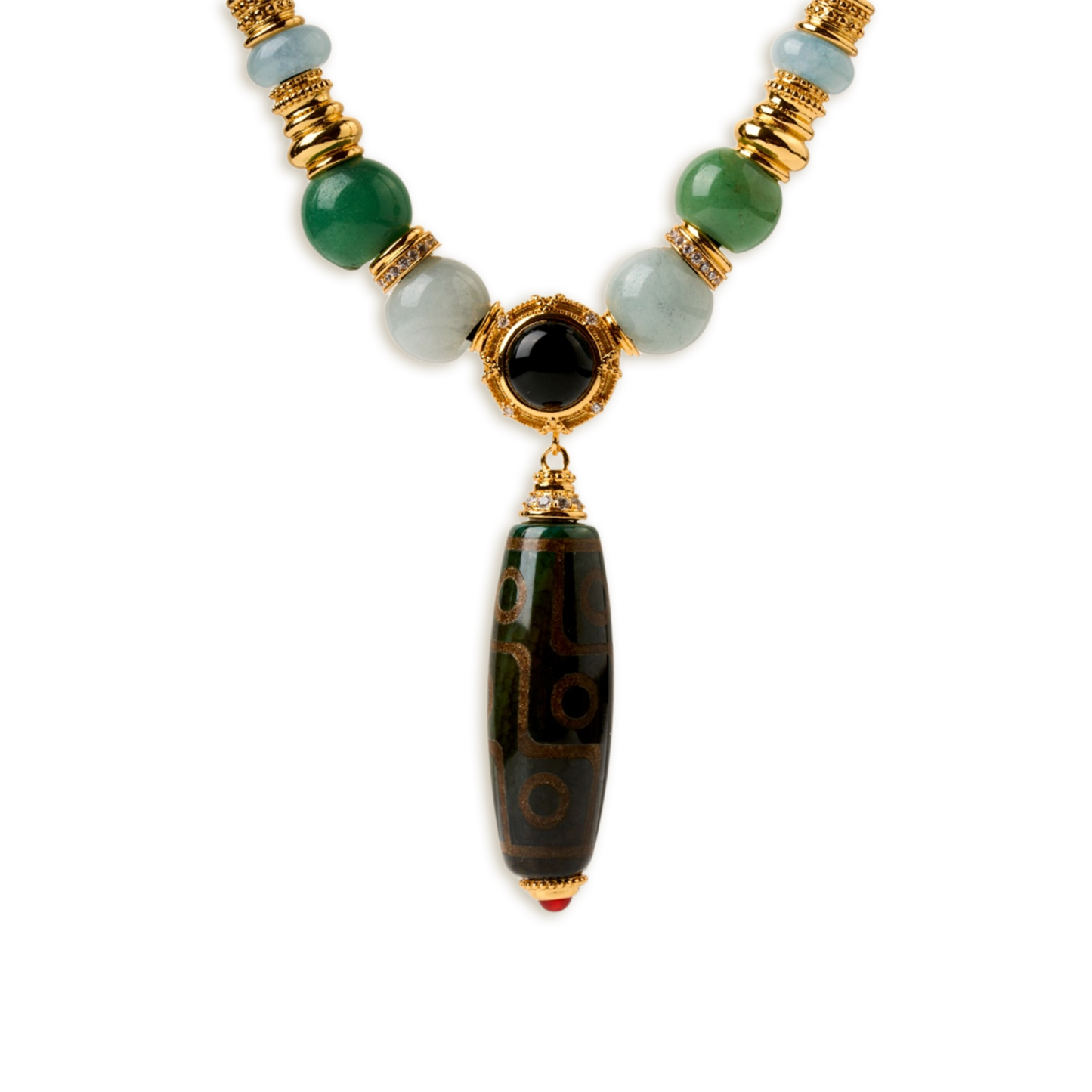 Nine Eyes Dzi Fortune Necklace