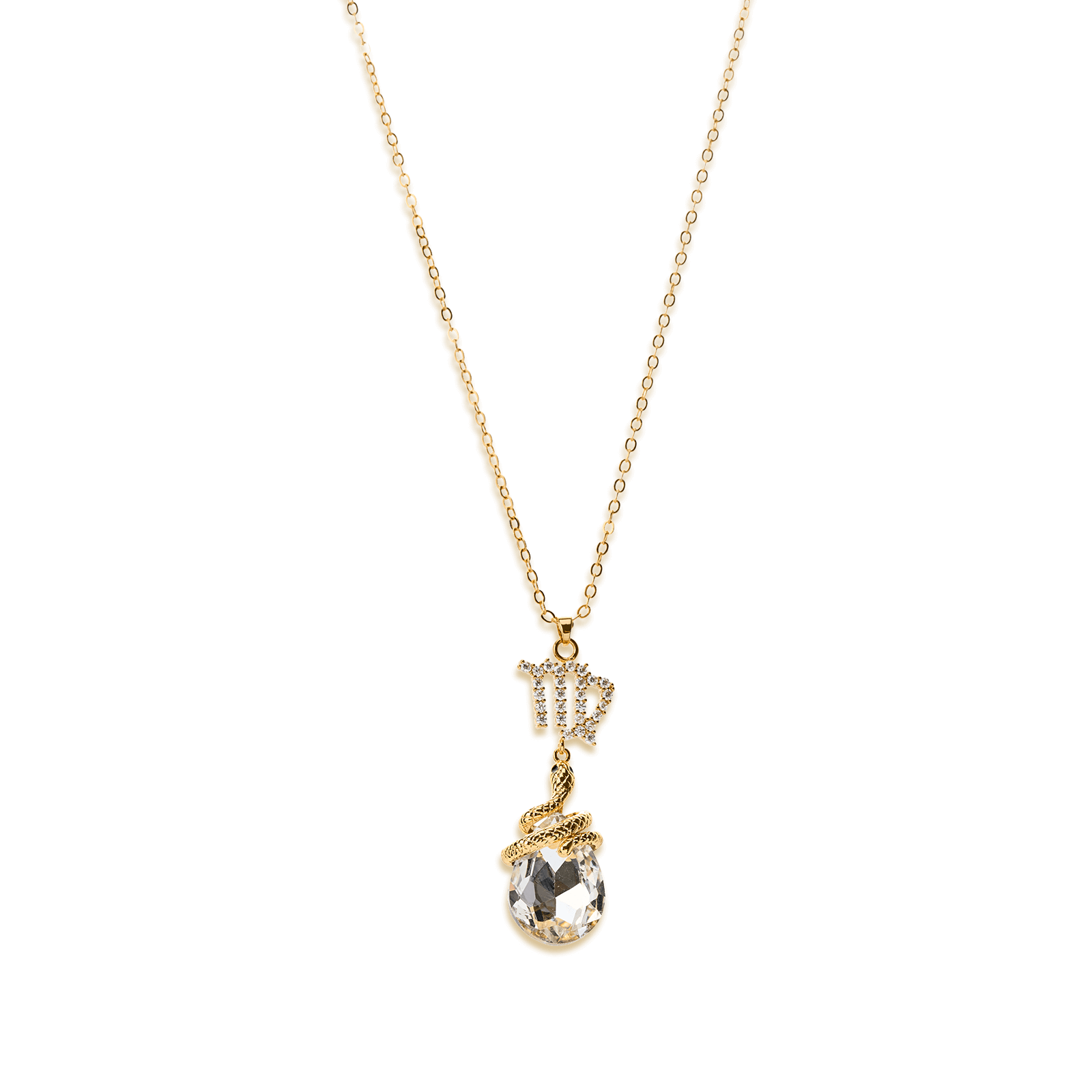 Eden’s Tear 12 Zodiac Signs Women's Snake Love Fortune Pendant Necklace-futurecuex