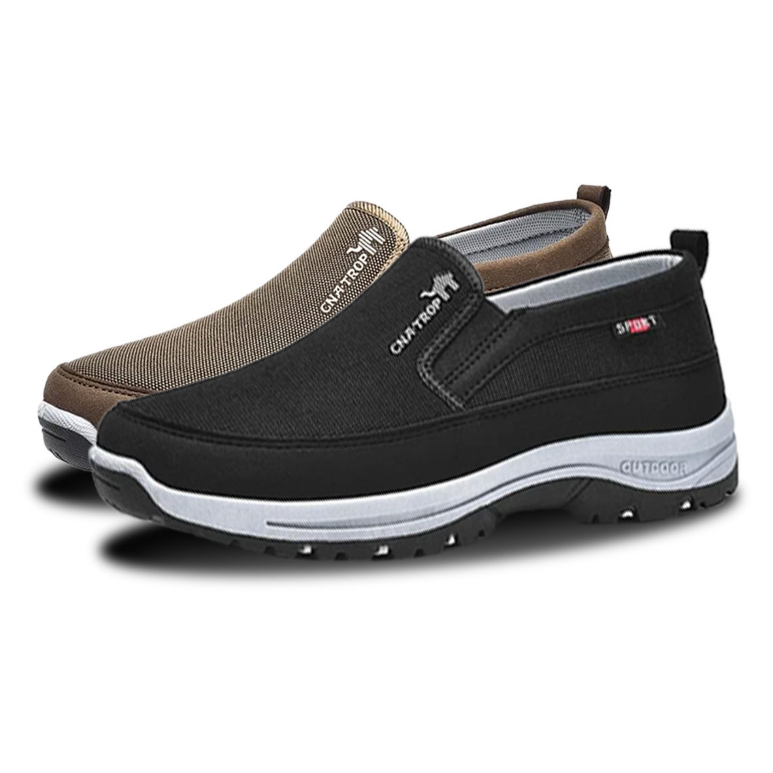 (⏰Limited Time Sale 70% OFF🔥) Men's Slip-On Walking Shoes with Lightweight Cushioned Sole - Waterproof Mesh, Anti-Slip, Wide Toe, Arch Support
