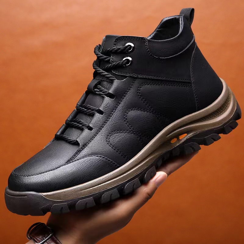 Men's Comfy Arch Support Waterproof Lightweight Handmade Orthopedic Genuine Leather Shoes