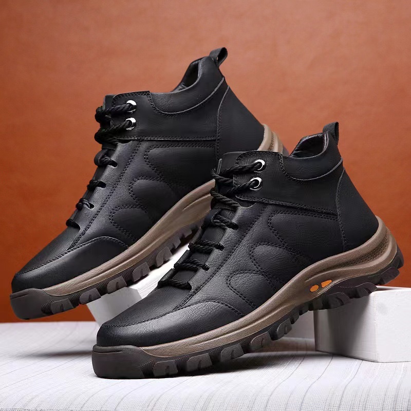 Men's Comfy Arch Support Waterproof Lightweight Handmade Orthopedic Genuine Leather Shoes