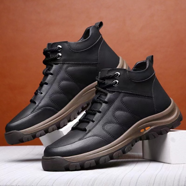 Men's Comfy Arch Support Waterproof Lightweight Handmade Orthopedic Genuine Leather Shoes
