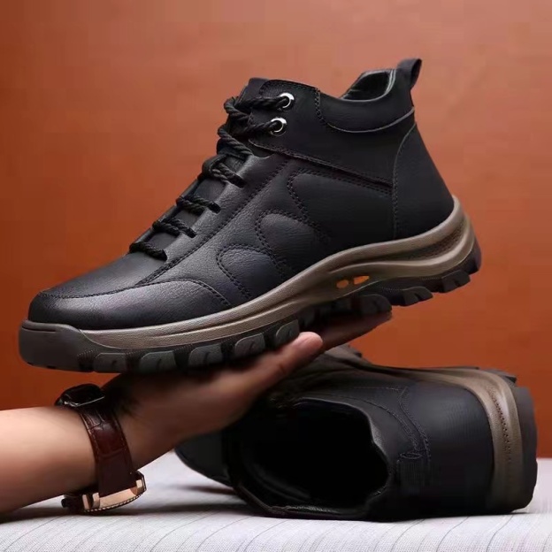 Men's Comfy Arch Support Waterproof Lightweight Handmade Orthopedic Genuine Leather Shoes