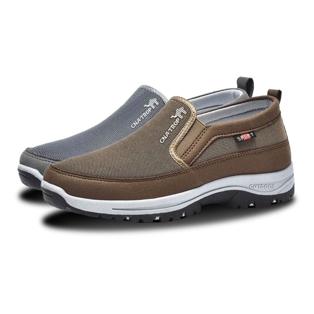 (⏰Limited Time Sale 70% OFF🔥) Men's Slip-On Walking Shoes with Lightweight Cushioned Sole - Waterproof Mesh, Anti-Slip, Wide Toe, Arch Support