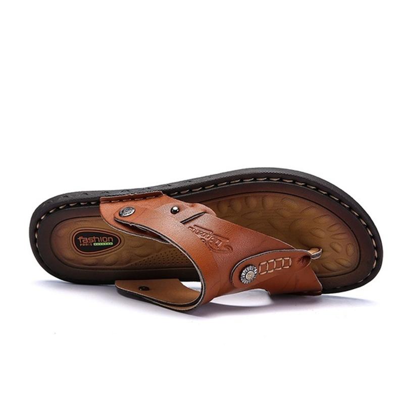 Men's Summer Genuine Sandals Beach Slippers Casual Shoes Flip-flops