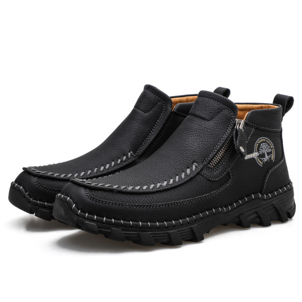 (🔥Clearance sale🔥 )  Men's Vintage Casual Soft And Breathable Side Zipper Cowhide Leather Boots