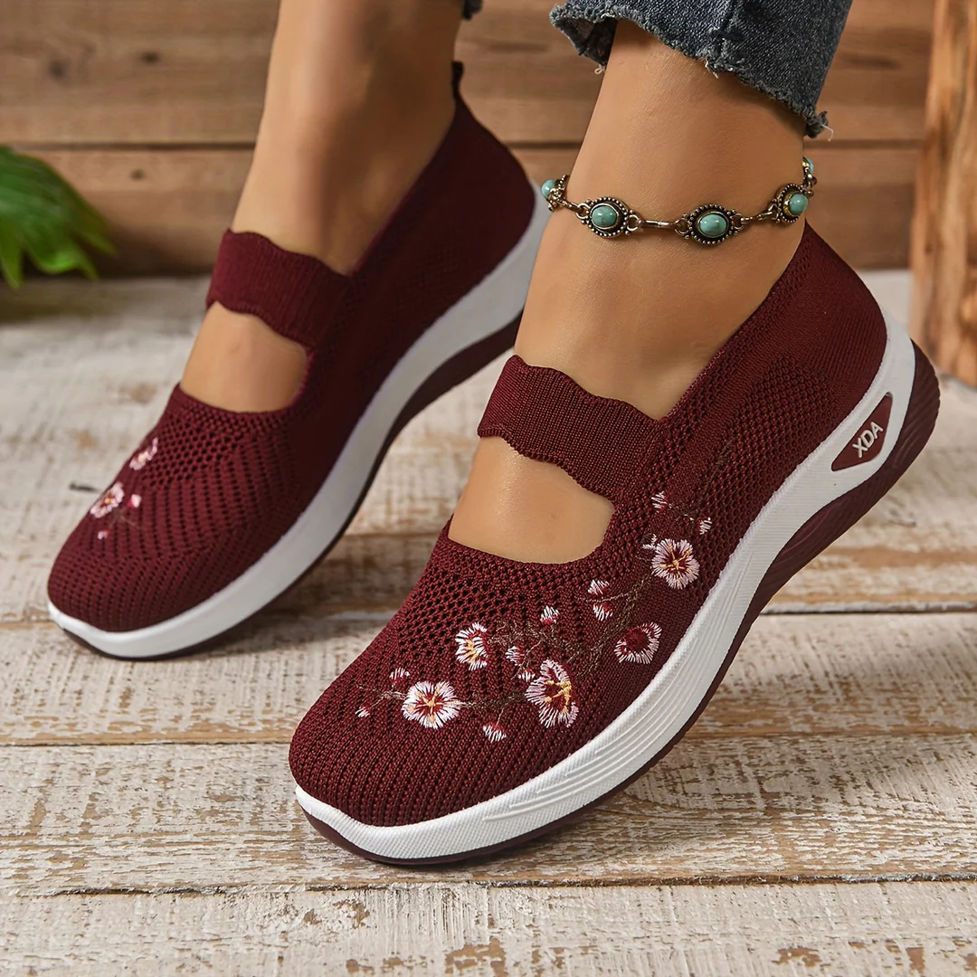 🔥Last Day Promotion 70% OFF🔥- Women's comfortable breathable floral knitted sneakers