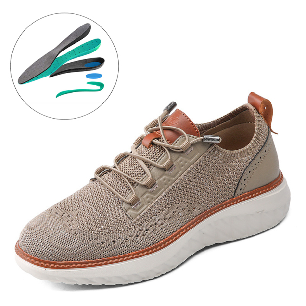 Men's Breathable Knit Mesh Casual Sneakers, Lightweight Non-Slip Shoes with Soft Interior Lining