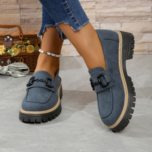 Orthoture Metal Buckle Orthopedic Platform Loafers