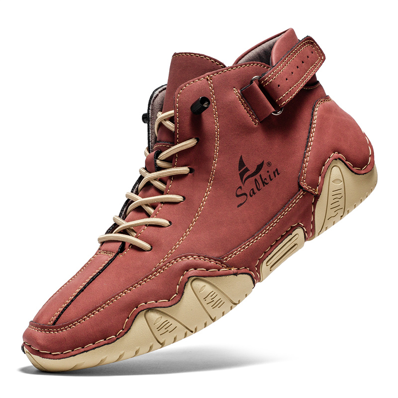 Italian Handmade Suede High Boots for Men Waterproof Leather Sneakers Chukka